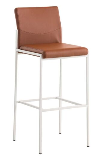 Tabouret de bar en cuir artificiel Torino W cognac 45x43x106 cuir artificiel cognac acier inoxydable 1