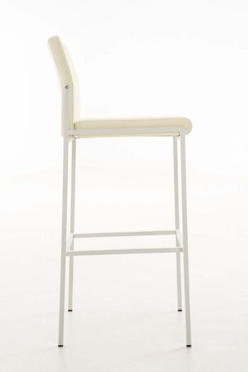 Torino W tabouret de bar en cuir artificiel crème 45x43x106 cuir artificiel crème acier inoxydable 3