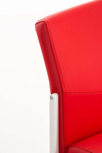 Torino W tabouret de bar en cuir artificiel rouge 45x43x106 cuir artificiel rouge acier inoxydable 5