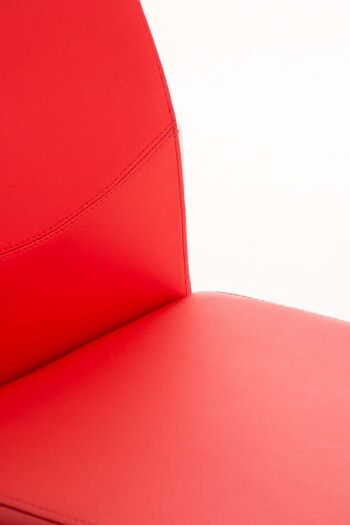 Torino W tabouret de bar en cuir artificiel rouge 45x43x106 cuir artificiel rouge acier inoxydable 6