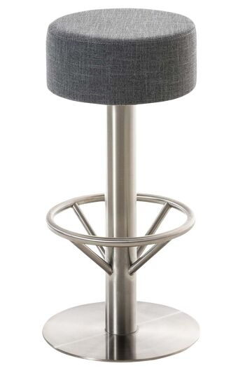 Tabouret de bar PISA V2 E76 tissu gris foncé 38x38x76 gris foncé Matière acier inoxydable 1