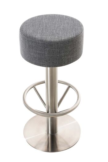 Tabouret de bar PISA V2 E76 tissu gris foncé 38x38x76 gris foncé Matière acier inoxydable 2