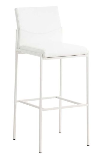 Torino W tabouret de bar en cuir artificiel blanc 45x43x106 cuir artificiel blanc acier inoxydable 1