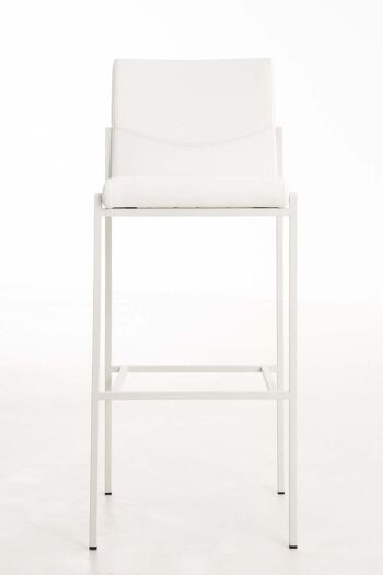 Torino W tabouret de bar en cuir artificiel blanc 45x43x106 cuir artificiel blanc acier inoxydable 2