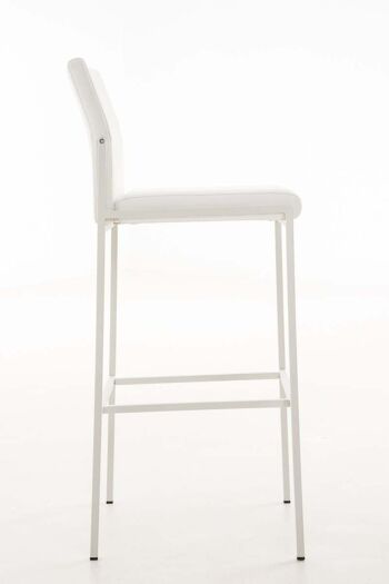 Torino W tabouret de bar en cuir artificiel blanc 45x43x106 cuir artificiel blanc acier inoxydable 3