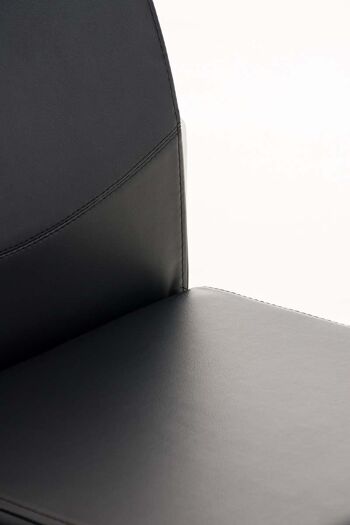 Tabouret de bar simili cuir Torino W noir 45x43x106 simili cuir noir acier inoxydable 6