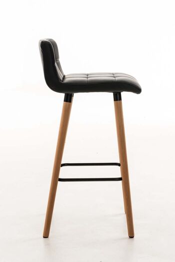 Tabouret de bar Lincoln simili cuir noir 49x42x94 simili cuir noir Bois 3