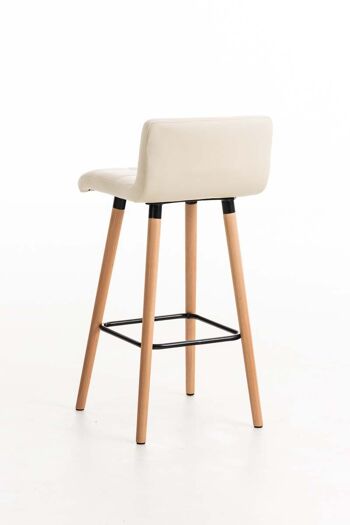 Tabouret de bar Lincoln similicuir crème 49x42x94 similicuir crème Bois 4