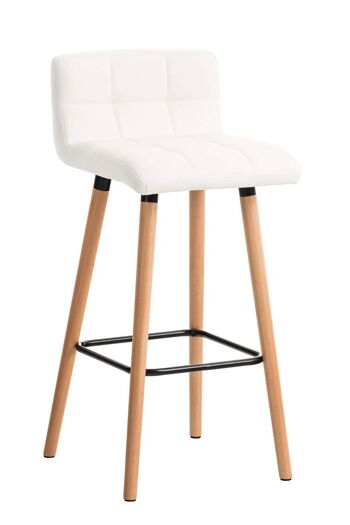 Tabouret de bar en cuir artificiel Lincoln blanc 49x42x94 cuir artificiel blanc Bois 1