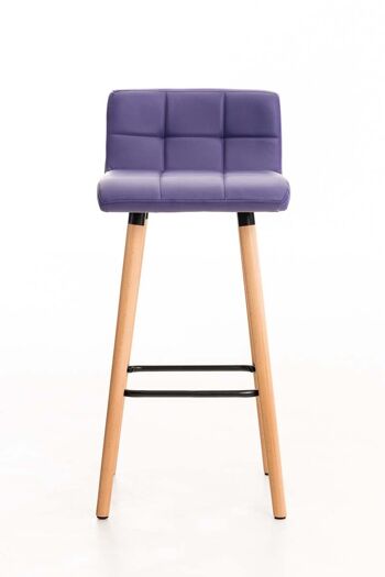 Tabouret de bar simili cuir Lincoln violet 49x42x94 simili cuir violet Wood 2