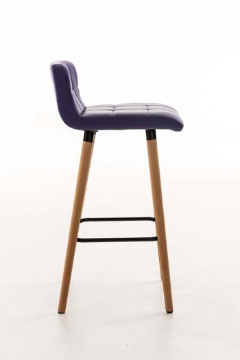 Tabouret de bar simili cuir Lincoln violet 49x42x94 simili cuir violet Wood 3