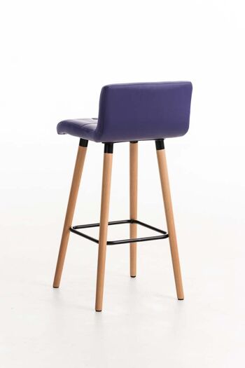 Tabouret de bar simili cuir Lincoln violet 49x42x94 simili cuir violet Wood 4