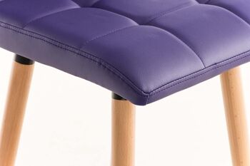 Tabouret de bar simili cuir Lincoln violet 49x42x94 simili cuir violet Wood 7