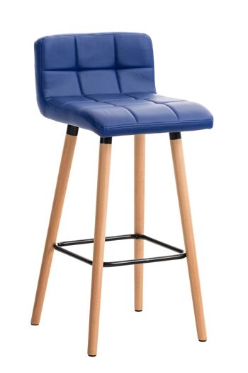 Tabouret de bar Lincoln simili cuir bleu 49x42x94 simili cuir bleu Bois 1