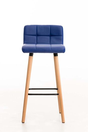 Tabouret de bar Lincoln simili cuir bleu 49x42x94 simili cuir bleu Bois 2