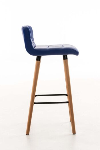 Tabouret de bar Lincoln simili cuir bleu 49x42x94 simili cuir bleu Bois 3