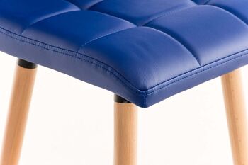 Tabouret de bar Lincoln simili cuir bleu 49x42x94 simili cuir bleu Bois 7