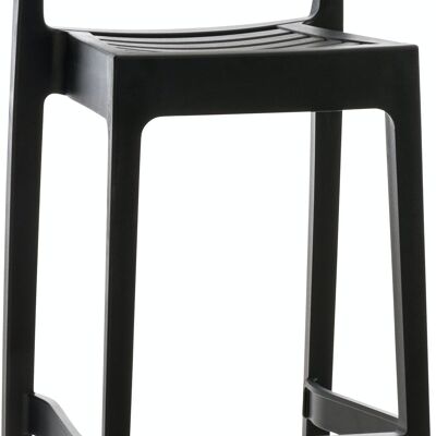 Ares taburete de bar negro 51x45x105 plastico negro plastico