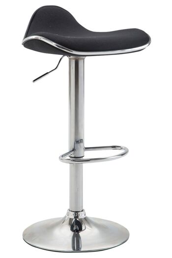 Tabouret de bar Shanghai tissu chrome noir 45x45x71 noir Matière Métal chromé 1