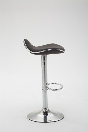 Tabouret de bar Shanghai tissu chrome gris foncé 45x45x71 gris foncé Matière Métal chromé 3