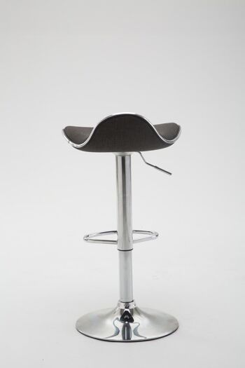 Tabouret de bar Shanghai tissu chrome gris foncé 45x45x71 gris foncé Matière Métal chromé 4