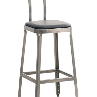 Easton faux leather bar stool Gray metallic 45x44x109 Gray metallic faux leather metal