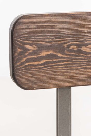 Tabouret de bar Easton assise en bois Gris métallisé 45x44x109 Métal gris métallisé 6