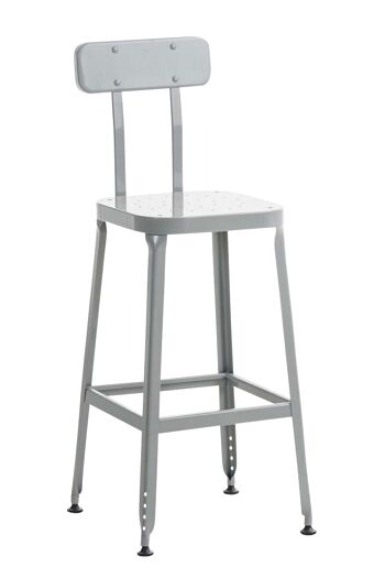 Tabouret de bar Easton métal argenté 45x44x109 métal argenté 1