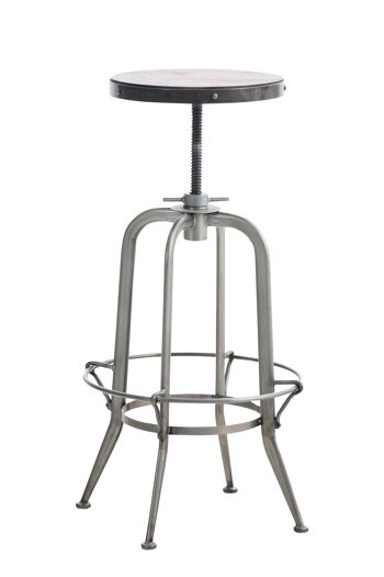 Tabouret de bar Lasse argent 50x50x72 métal argenté métal 1