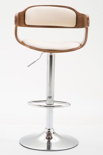 Tabouret de bar Bogota noyer noyer/crème 46x48x86 noyer/crème cuir artificiel Métal chromé 2