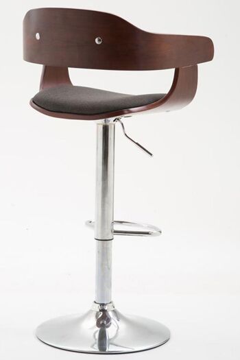 Tabouret de bar Bogota tissu Café café/gris foncé 46x48x86 café/gris foncé Matière Métal chromé 4