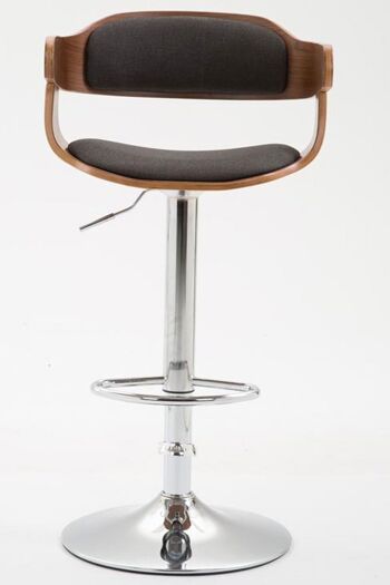 Tabouret de bar Bogota tissu noyer/gris foncé 46x48x86 noyer/gris foncé Matière Métal chromé 2