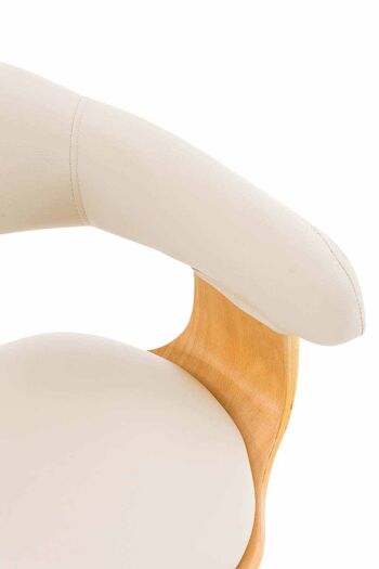 Tabouret de bar Natal Natura naturel/crème 46x48x86 cuir artificiel naturel/crème Métal chromé 5