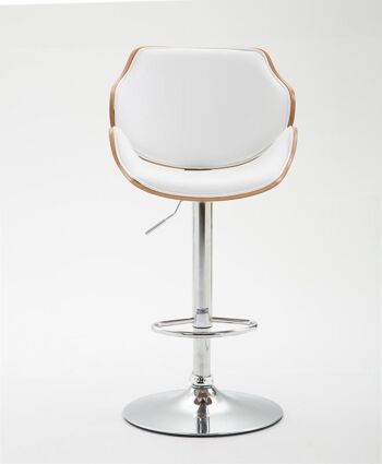 Tabouret de bar Belem noyer noyer/blanc 50x52x95 noyer/similicuir blanc Métal chromé 2