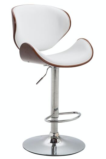 Tabouret de bar Recife Coffee café/blanc 46x48x86 café/cuir artificiel blanc Métal chromé 1