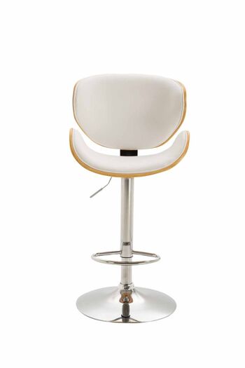 Tabouret de bar Recife Natura blanc naturel 46x48x86 cuir artificiel blanc naturel Métal chromé 2