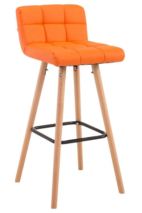 Barkruk Lincoln V2 Natura oranje 48x39x94 oranje kunstleer Hout