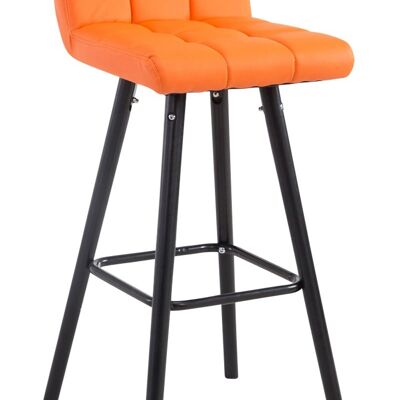 Sgabello da bar Lincoln V2 Black orange 48x39x94 similpelle arancione Legno