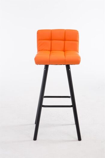 Tabouret de bar Lincoln V2 Noir orange 48x39x94 cuir artificiel orange Bois 2