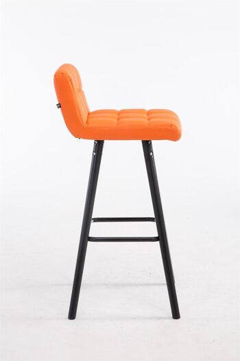 Tabouret de bar Lincoln V2 Noir orange 48x39x94 cuir artificiel orange Bois 3