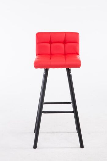 Tabouret de bar Lincoln V2 Noir rouge 48x39x94 simili cuir rouge Bois 2