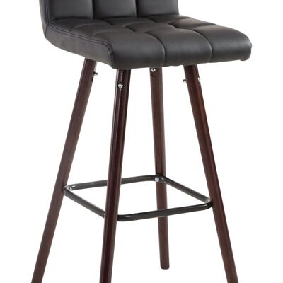Bar stool Lincoln V2 walnut black 48x39x94 black leatherette Wood