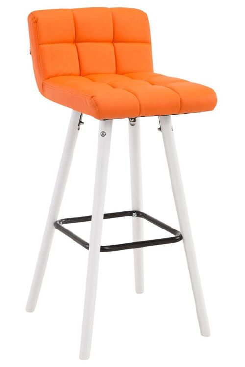 Barkruk Lincoln V2 Wit oranje 48x39x94 oranje kunstleer Hout