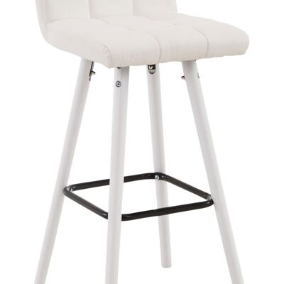 Bar stool Lincoln V2 White white 48x39x94 white artificial leather Wood