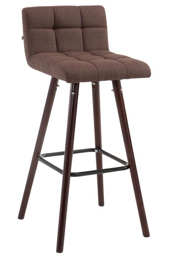 Tabouret de bar Lincoln V2 tissu noyer marron 48x39x94 marron Matière Bois 1