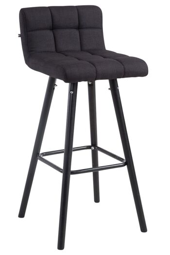 Tabouret de bar Lincoln V2 tissu noir noir 48x39x94 noir Matière Bois 1