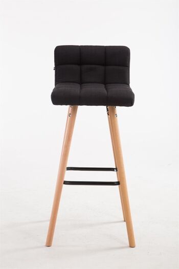 Tabouret de bar Lincoln V2 tissu Natura noir 48x39x94 noir Matière Bois 2