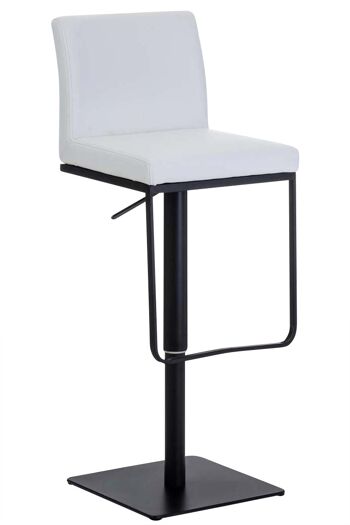 Tabouret de bar Panama B simili cuir blanc 44x42x86 simili cuir blanc inox 1