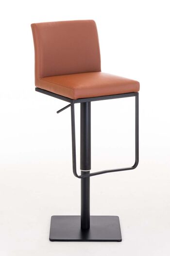 Tabouret de bar Panama B simili cuir marron clair 44x42x86 simili cuir marron clair acier inoxydable 2