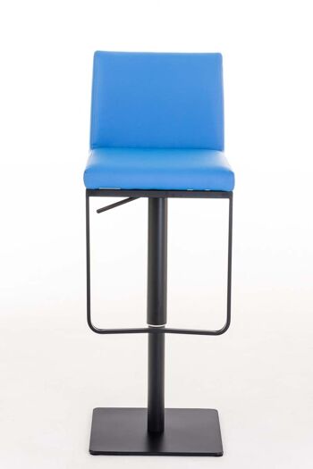 Tabouret de bar Panama B simili cuir bleu 44x42x86 simili cuir bleu acier inoxydable 2